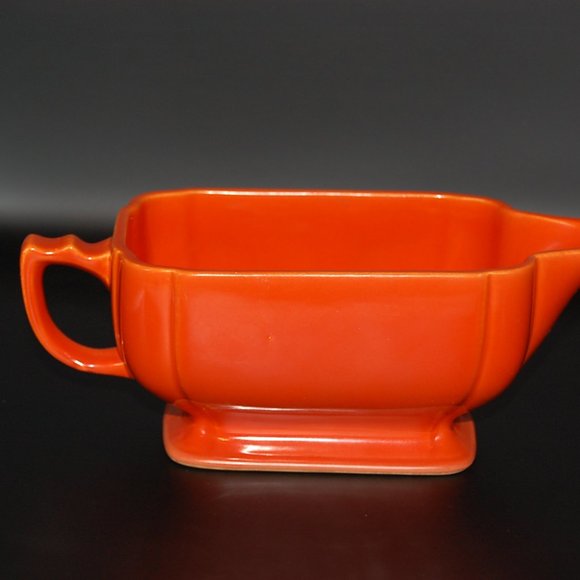 Vintage Riviera Homer Laughlin Red Orange Creamer MCM 1940 VTG 1940s HOMER LAUGHLIN RIVIERA POTTERY 6\